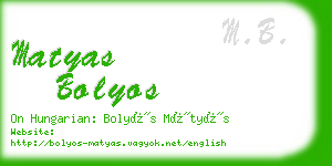 matyas bolyos business card